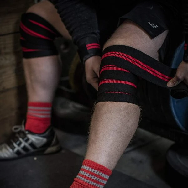 Harbinger Red Line Knee Wraps 5 Harbinger Red Line Knee Wraps - Image 3